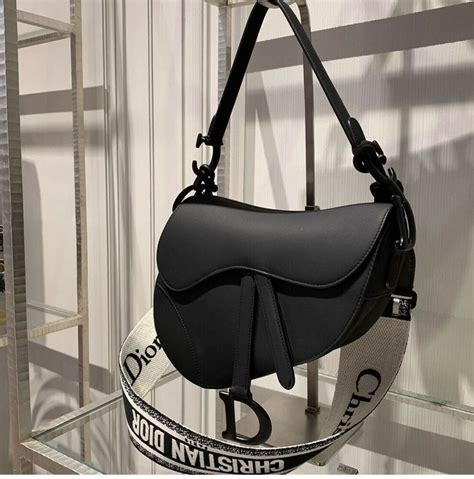 all black christian dior saddle bag|dior saddle pouch with strap.